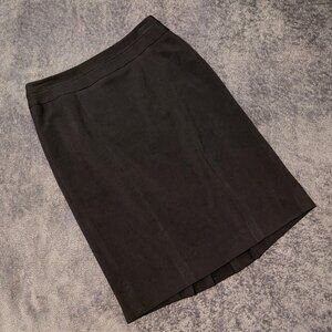 Black Knee-Length Pencil Skirt with Pleat Detail, EUC, Size 2